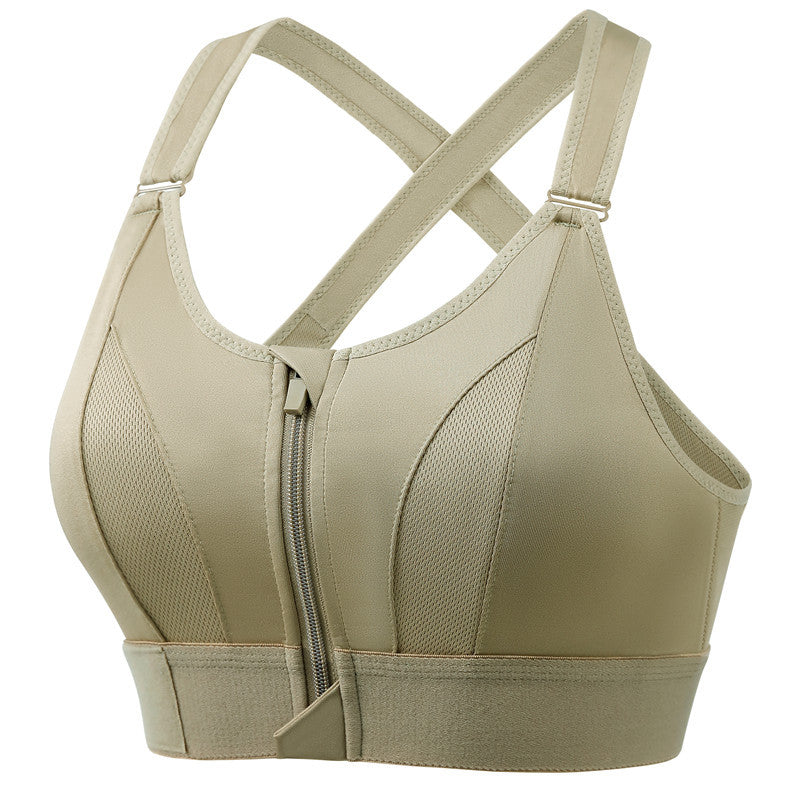 Adjustable Front Zipper Sports Bra