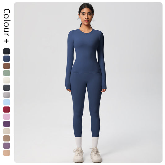 Women's Long Sleeve Yoga Set - Sweat-Wicking