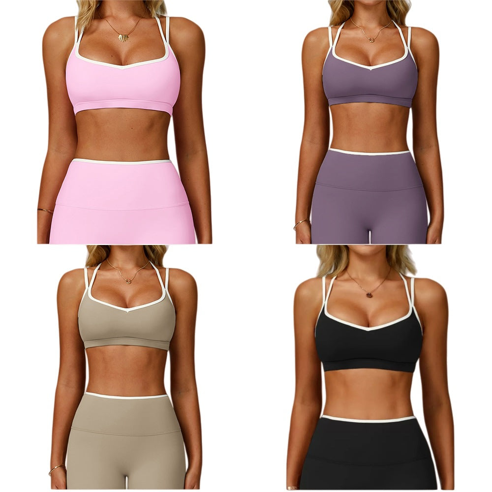 Womens Yoga Outfit Set with Quick-Dry Fitness Leggings